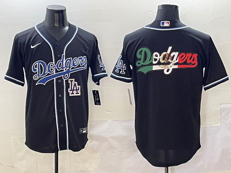 Men Los Angeles Dodgers Blank Black Three generations Nike 2025 MLB Jersey style 12